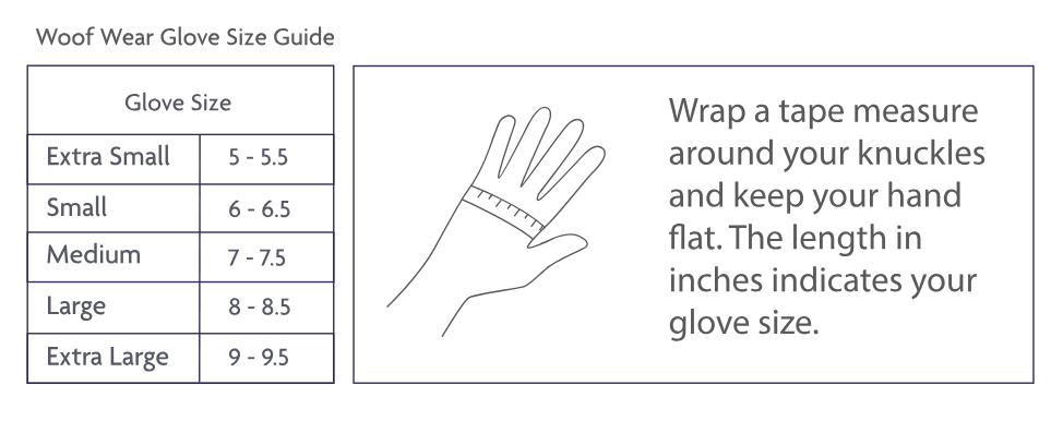 2026 Woof Wear Glove  Tableau des tailles